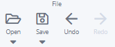 File settings in the toolbar