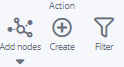 Action settings in the toolbar