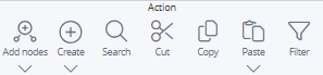 Action settings in the toolbar